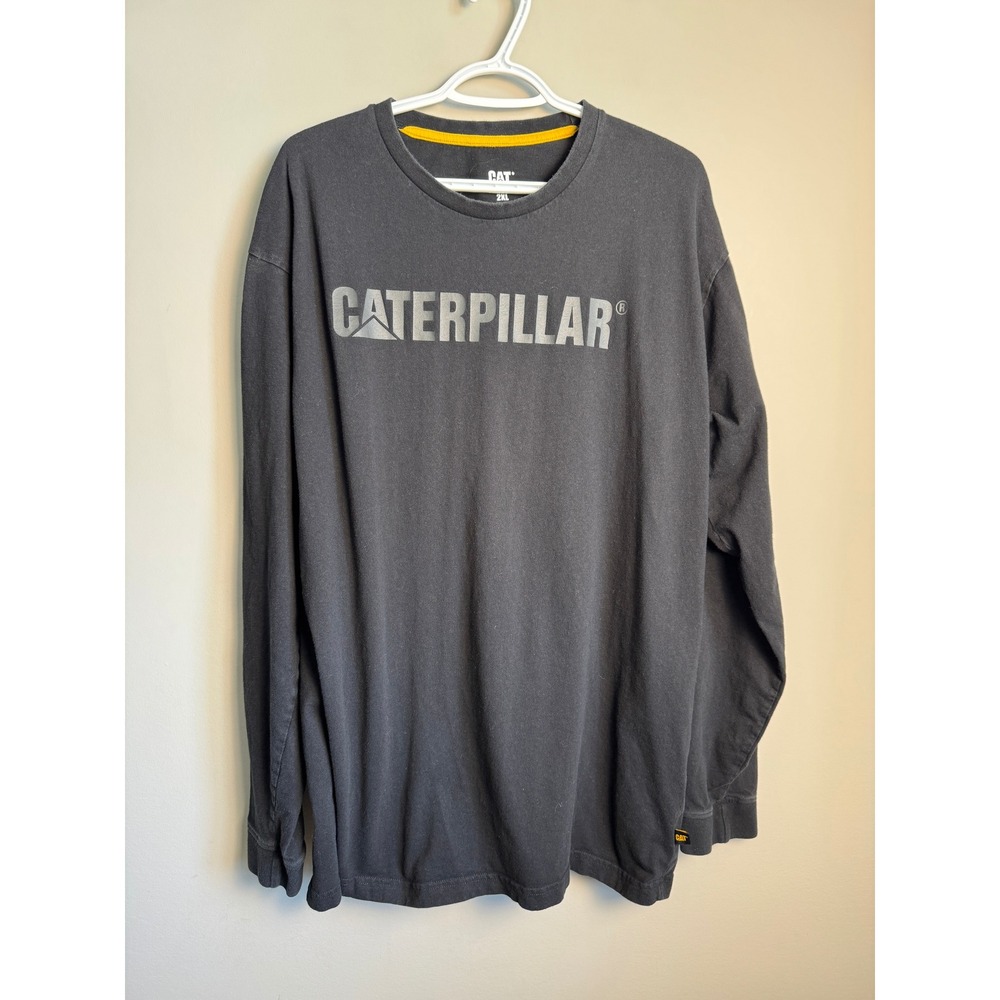 Caterpillar Graphic Logo Long Sleeve T-Shirt Black 2XL Workwear Gorpcore Rugged